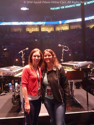 Marie-Hélène Cyr et SK sur la scène de Bon Jovi à Montréal, Québec, Canada (17 mai 2018)